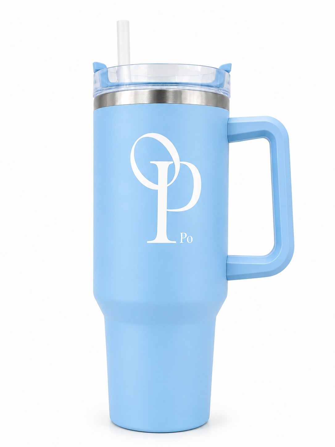 PO Voyager Tumbler 40 oz | Insulated Tumbler with Handle| 2 straw & 1 straw cleaner