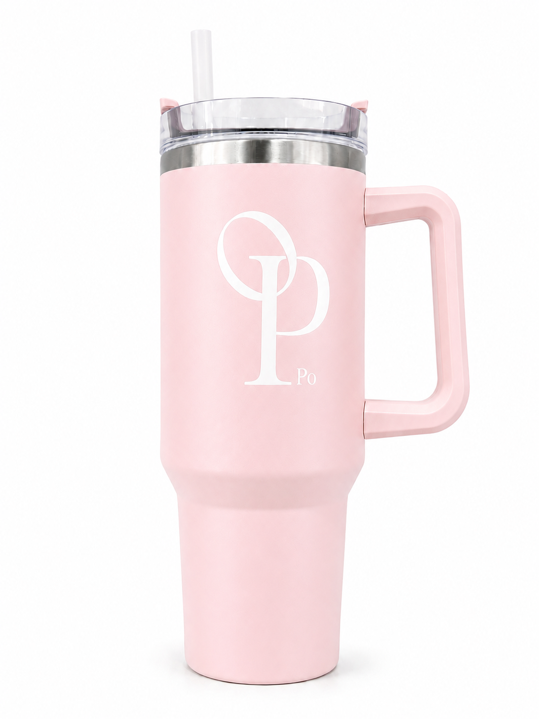 PO Voyager Tumbler 40 oz | Insulated Tumbler with Handle| 2 straw & 1 straw cleaner