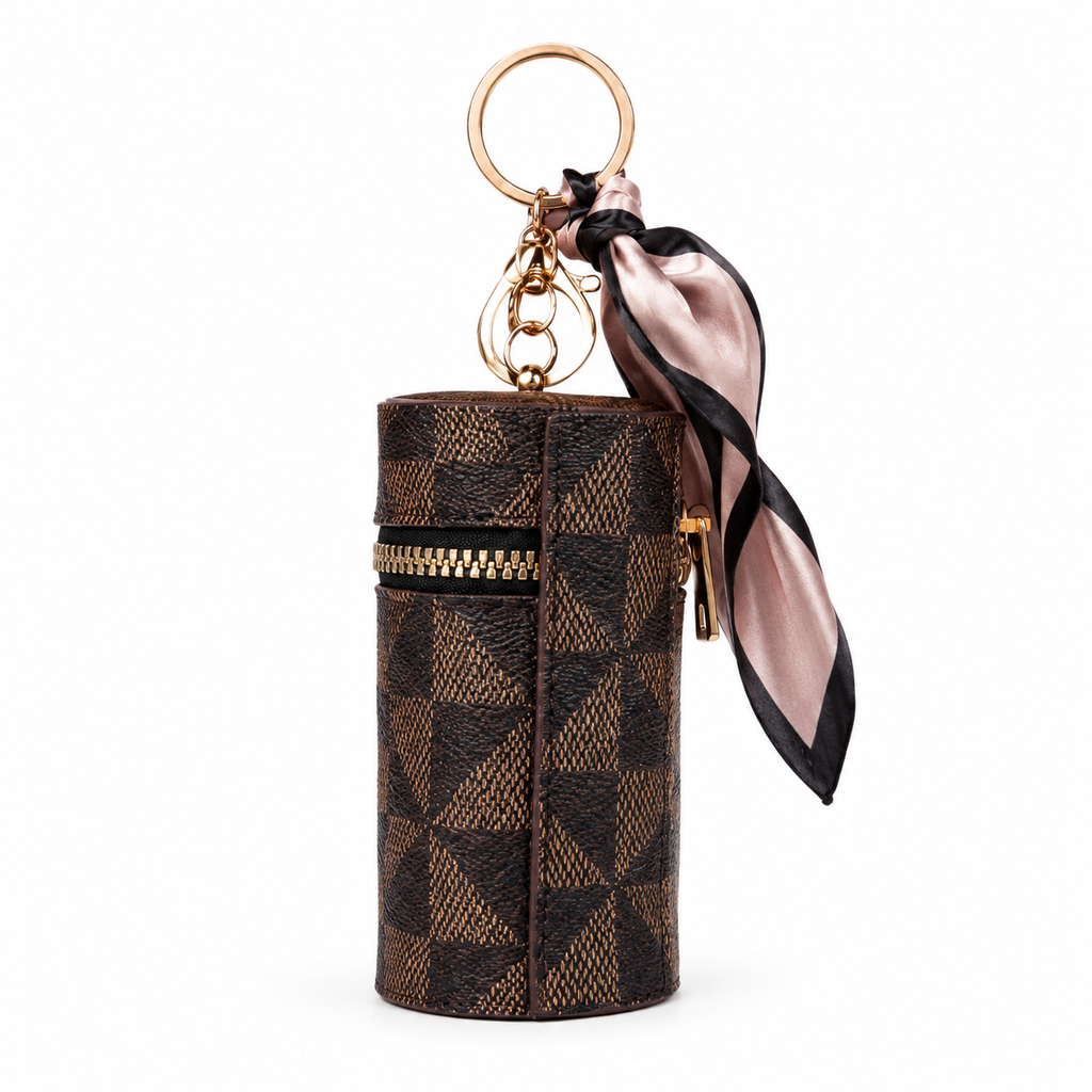 PO Mini Cylinder Keychain Pouch | Decorative Bag Charm
