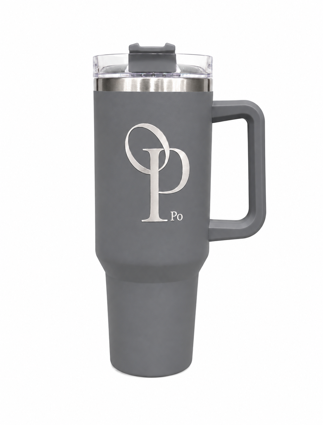 PO Voyager Tumbler 40 oz | Insulated Tumbler with Handle, Clear Lid & Straws