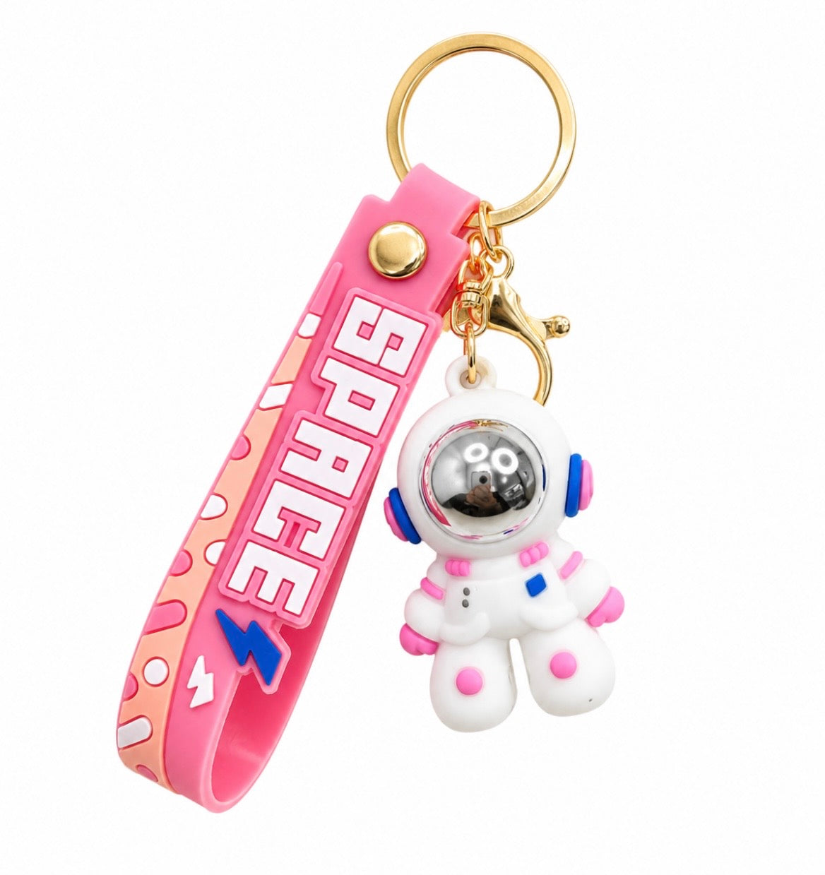 PO Space Explorer Keychain | Cute Astronaut Bag Charm with Silicone Wrist Strap
