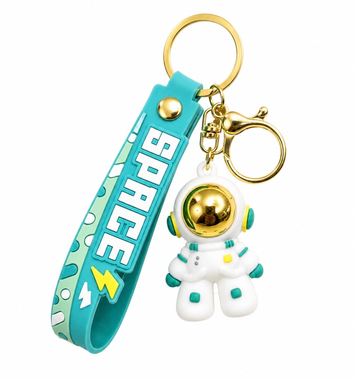 PO Space Explorer Keychain | Cute Astronaut Bag Charm with Silicone Wrist Strap